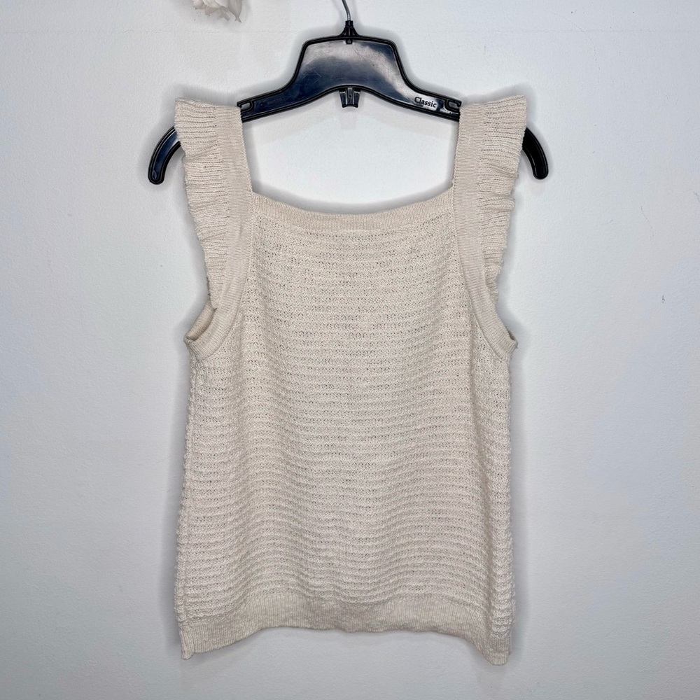 Loft Outlet Crochet Knit Ruffle Tank - Picture 3 of 6